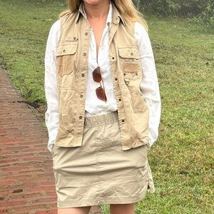 Vintage Ralph Lauren RL Women's Khaki Vest Utility Safari Fishing Cargo Vest